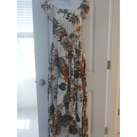 Fashion Nova Hot Tropic Print Off Shoulder Overlay Romper Size S - Picture 3 of 8